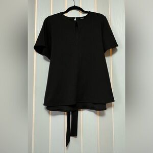 Express adjustable black tie back blouse
